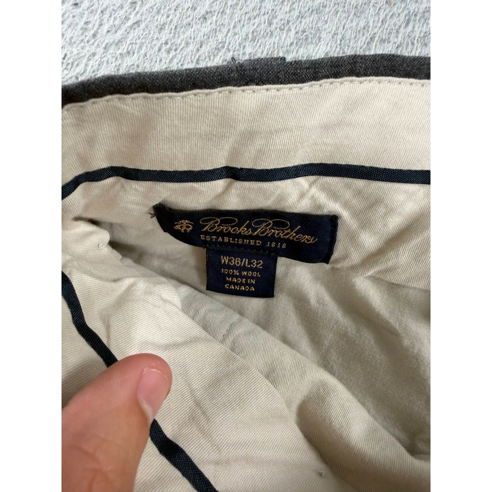 Brooks Brothers Loro Piana Dress Pants Men's 36x28 Gray Wool Cuffed Flat Front - Picture 3 of 11